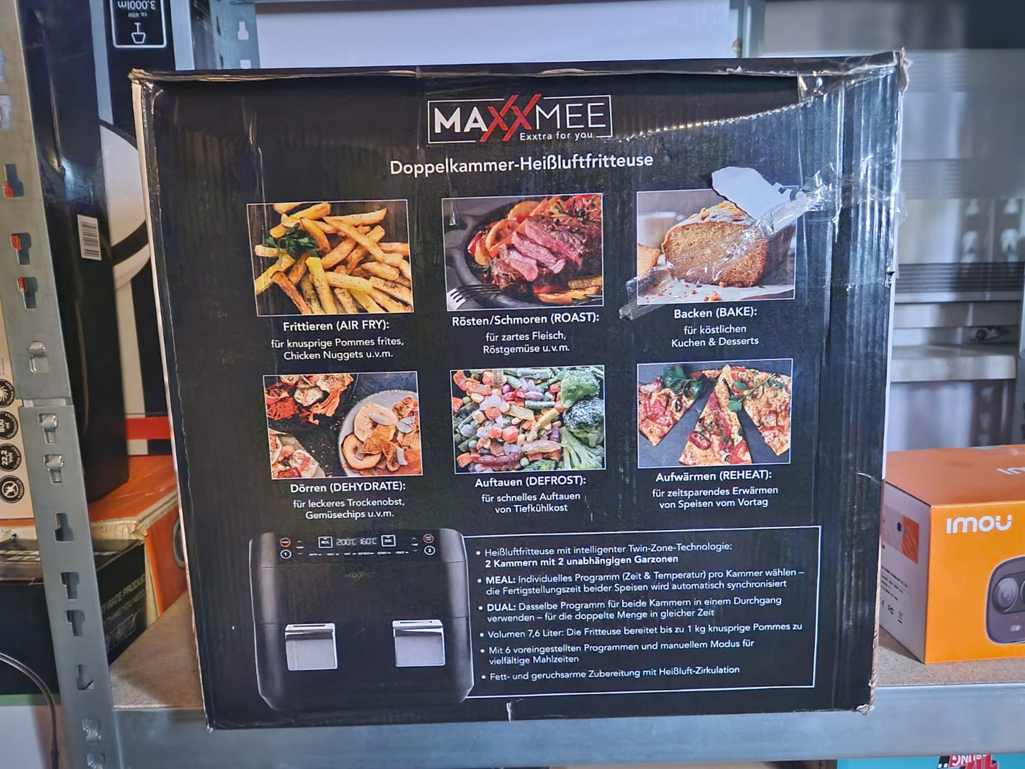 Doppelkammer Heißluftfritteuse 7,6L MAXXMEE