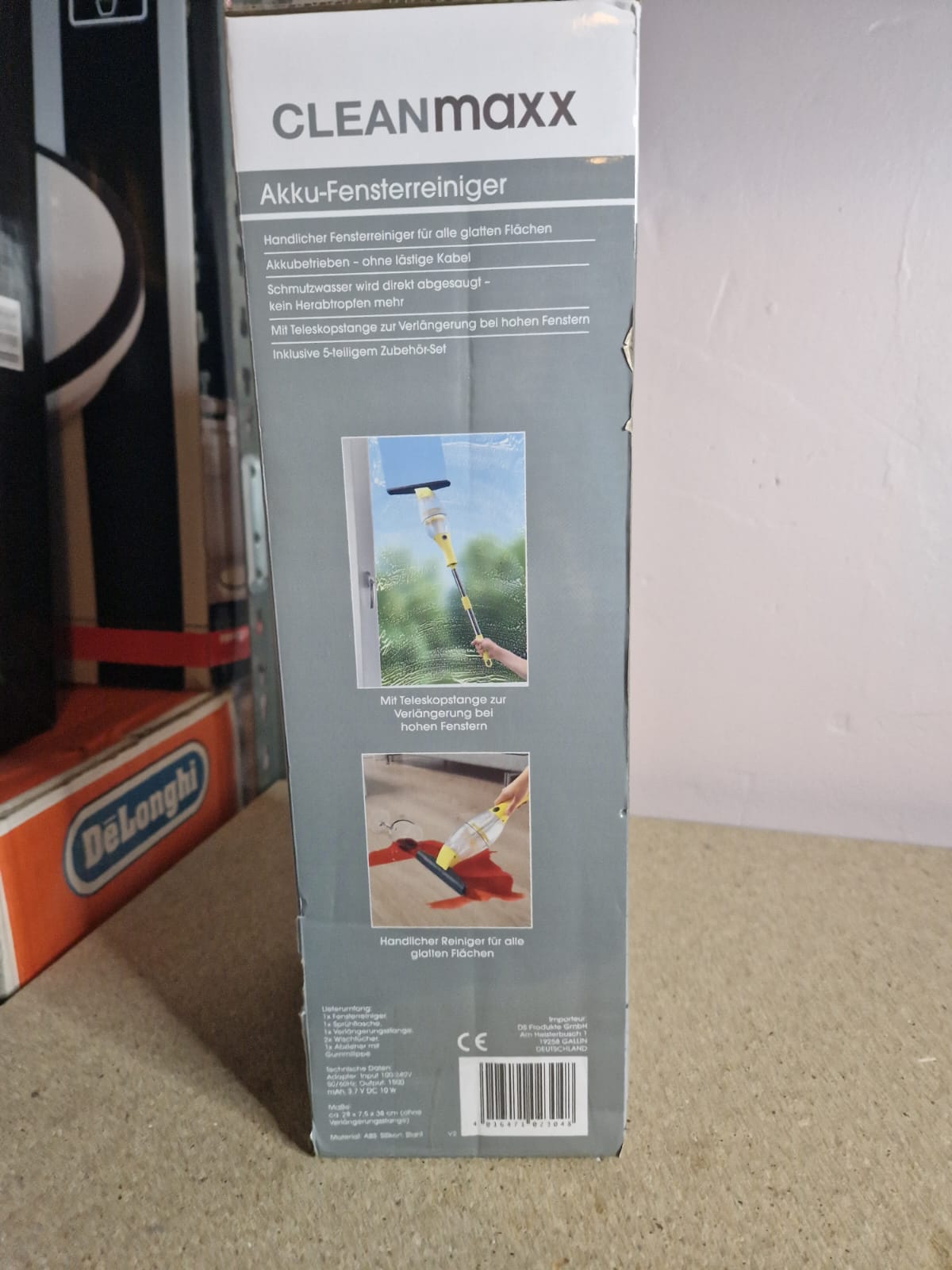 Cleanmaxx Akku - Fensterreiniger 5 Teilig 360° streifenfreie Reinigung