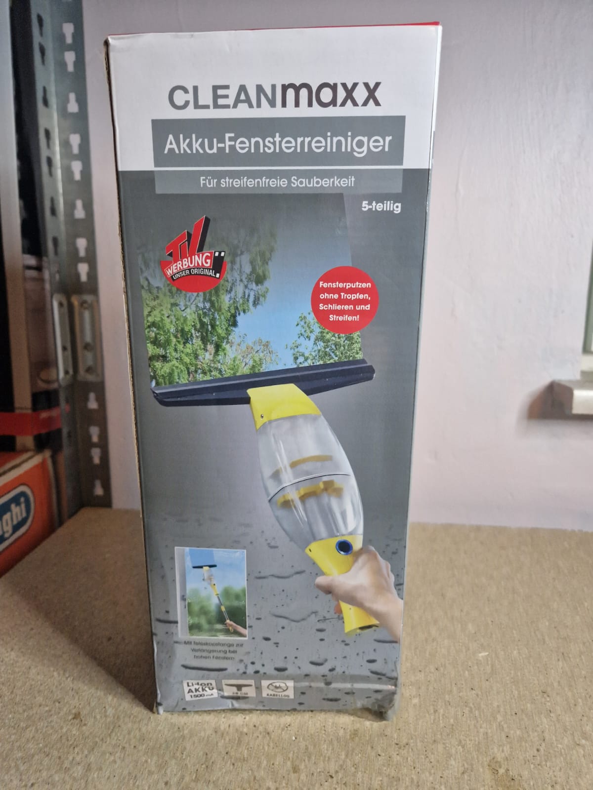 Cleanmaxx Akku - Fensterreiniger 5 Teilig 360° streifenfreie Reinigung