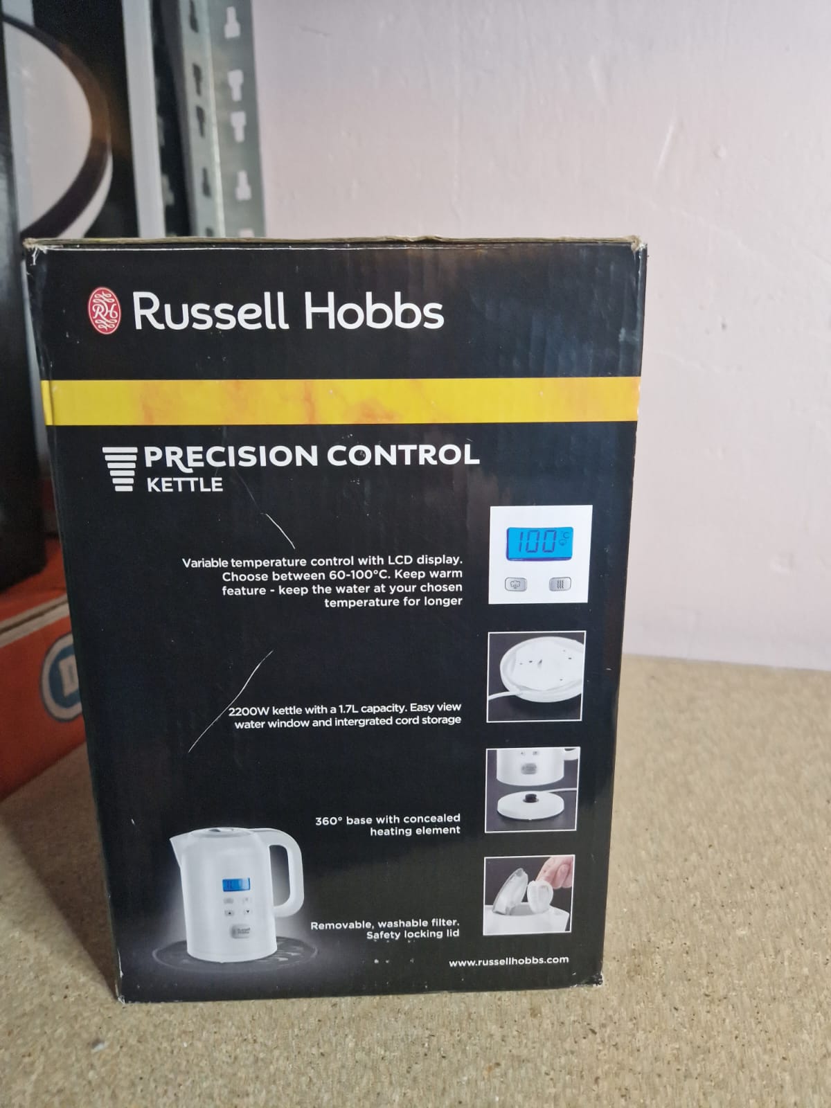 Russell Hobbs Wasserkocher LCD Display Warmhaltefunktion 1,7L 2200W