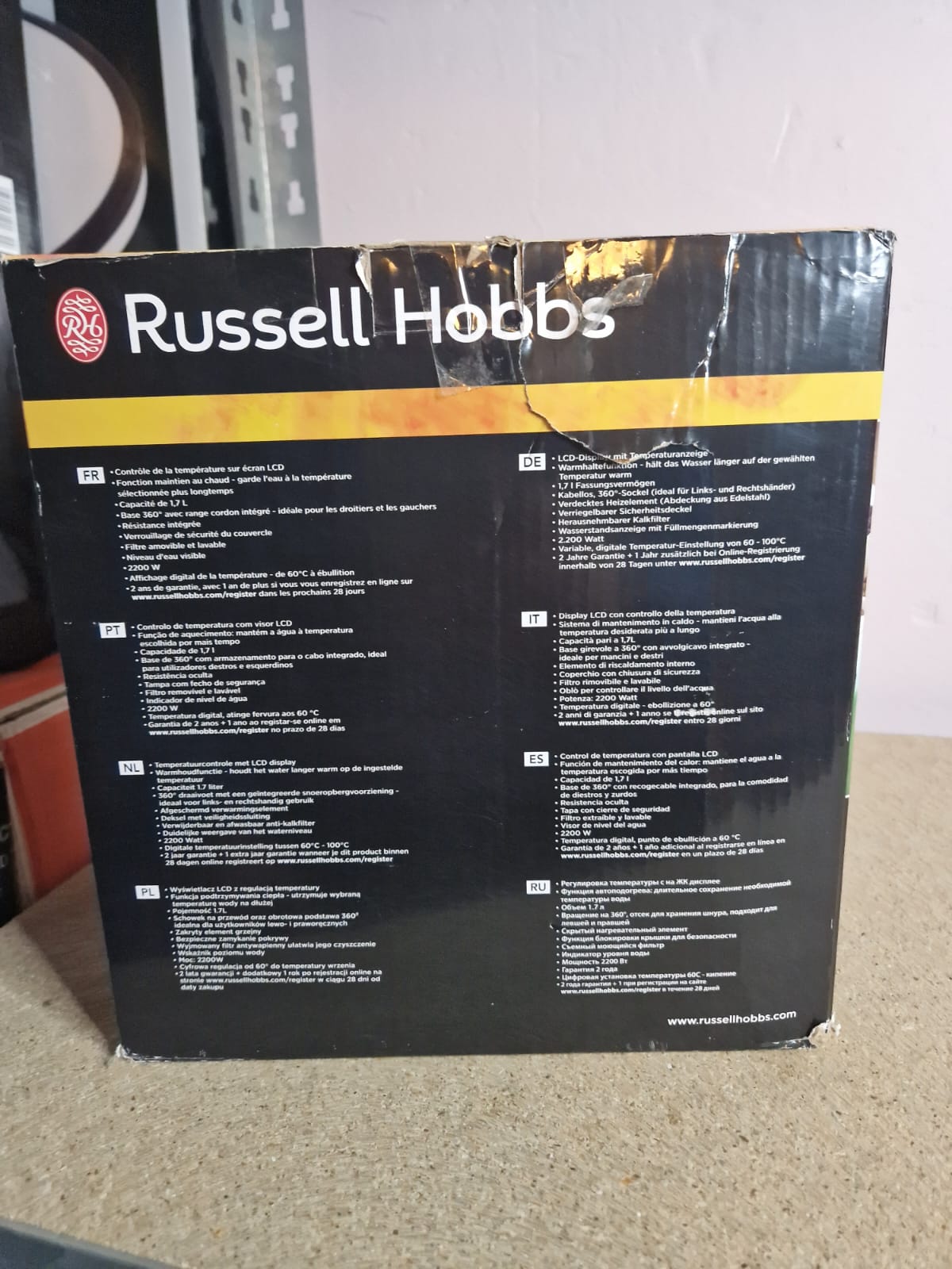 Russell Hobbs Wasserkocher LCD Display Warmhaltefunktion 1,7L 2200W