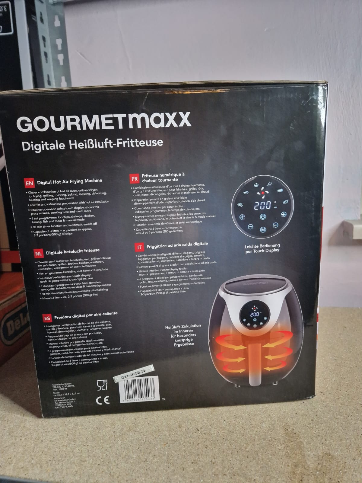 GOURMETmaxx Heißluftfritteuse Digital 3L 6 Programme