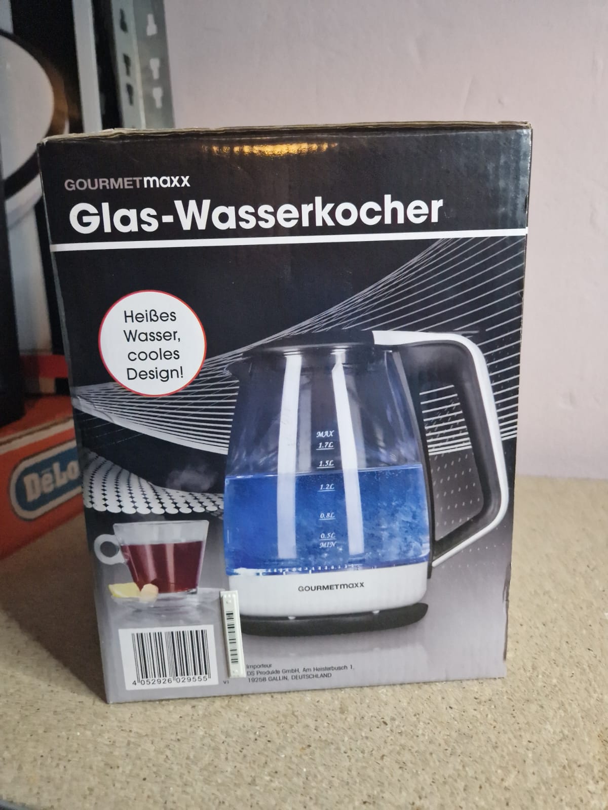 Gourmetmaxx Glaswasserkocher LED Beleuchtung 1,7L