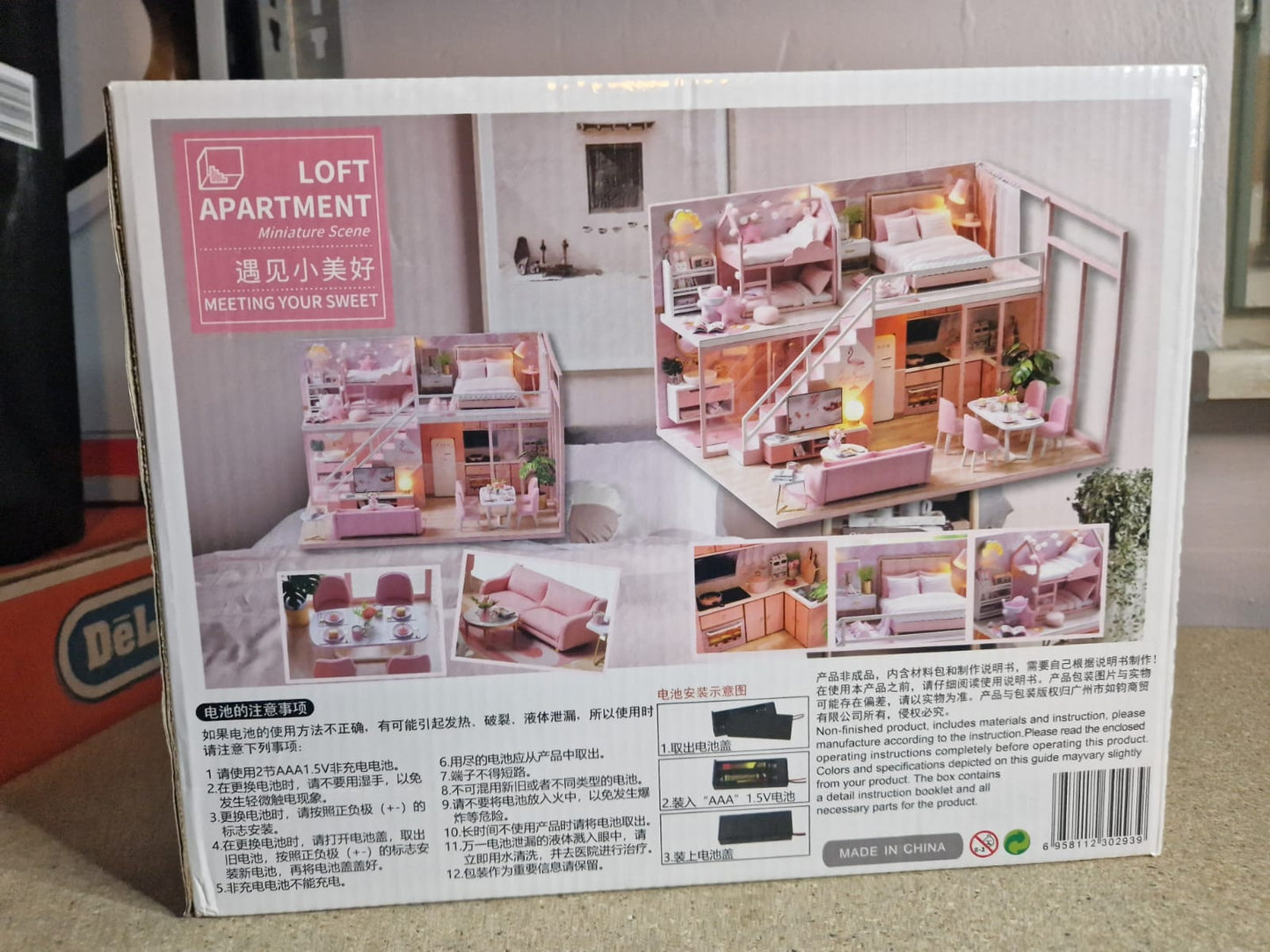 CUTEBEE Puppenhaus DIY Holzhaus LED