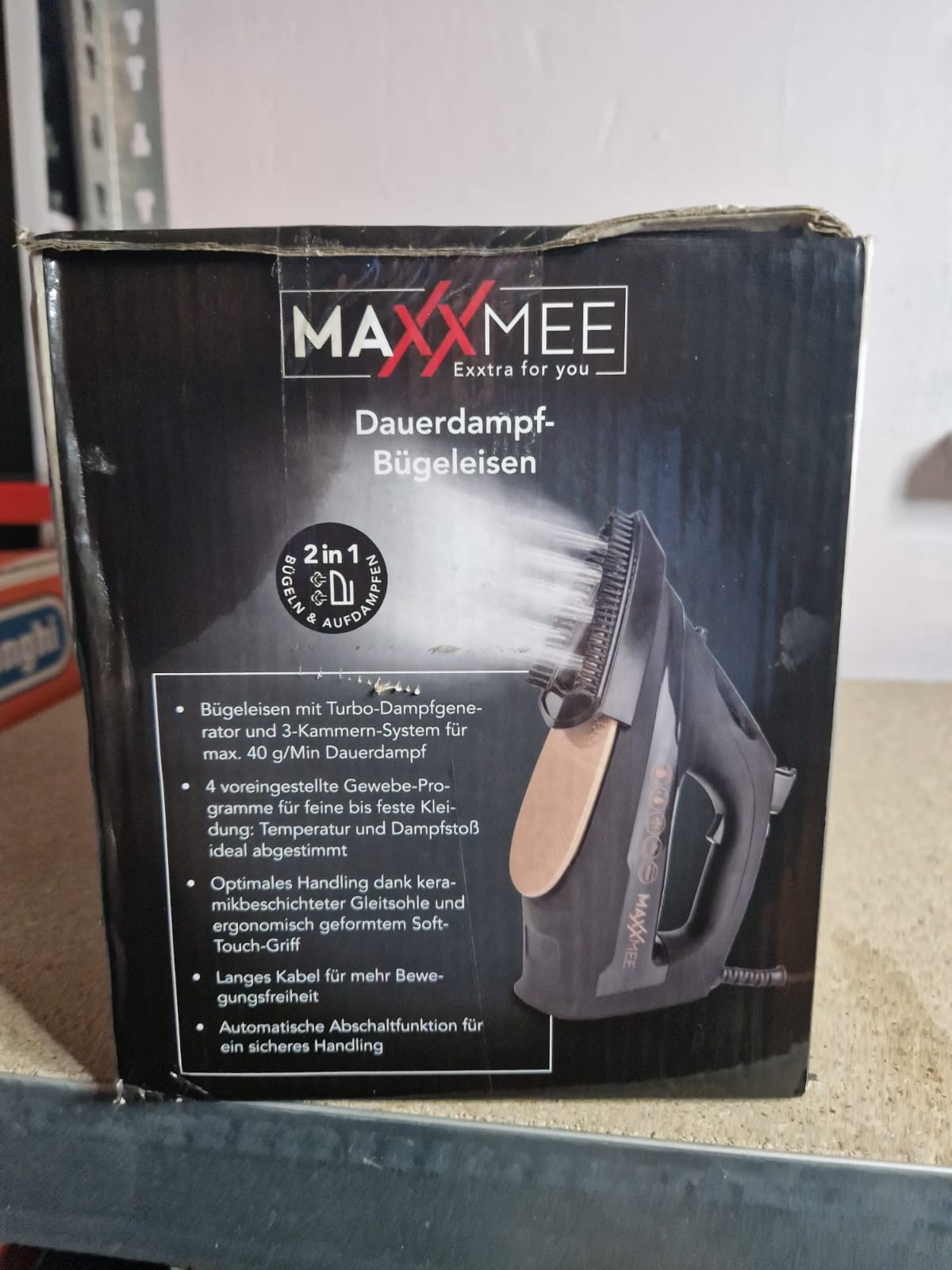 MAXXMEE Dauerdampfbügeleisen 2400W LCD Anzeige