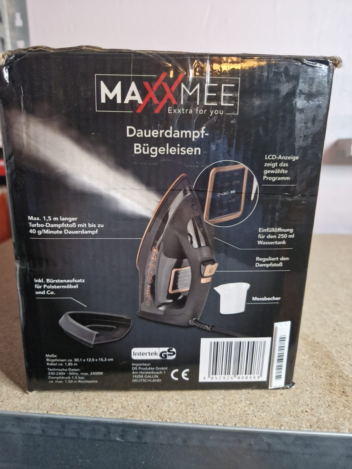 MAXXMEE Dauerdampfbügeleisen 2400W LCD Anzeige