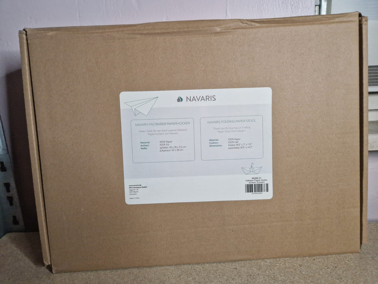 NAVARIS Falthocker Schwarz Größe: 42 x 36 cm bis 300kg