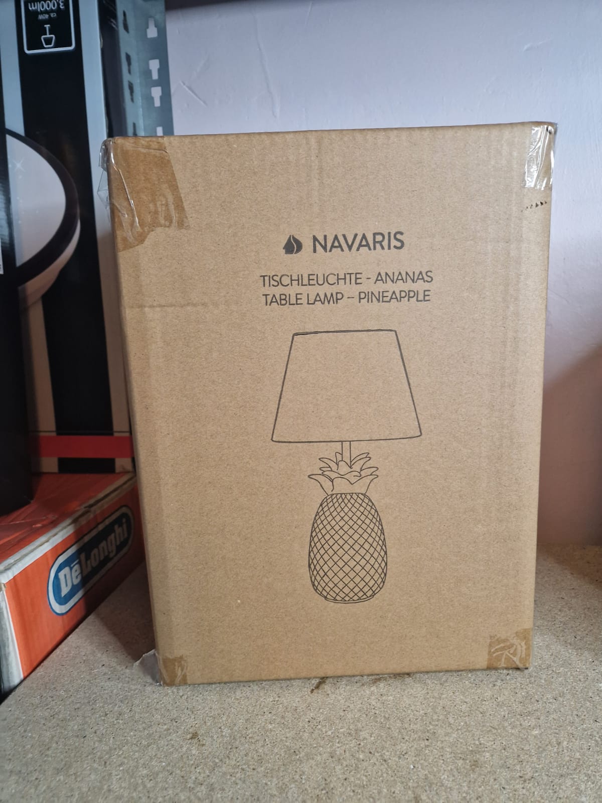 NAVARIS Ananaslampe 40cm Tischlampe, Dekolampe