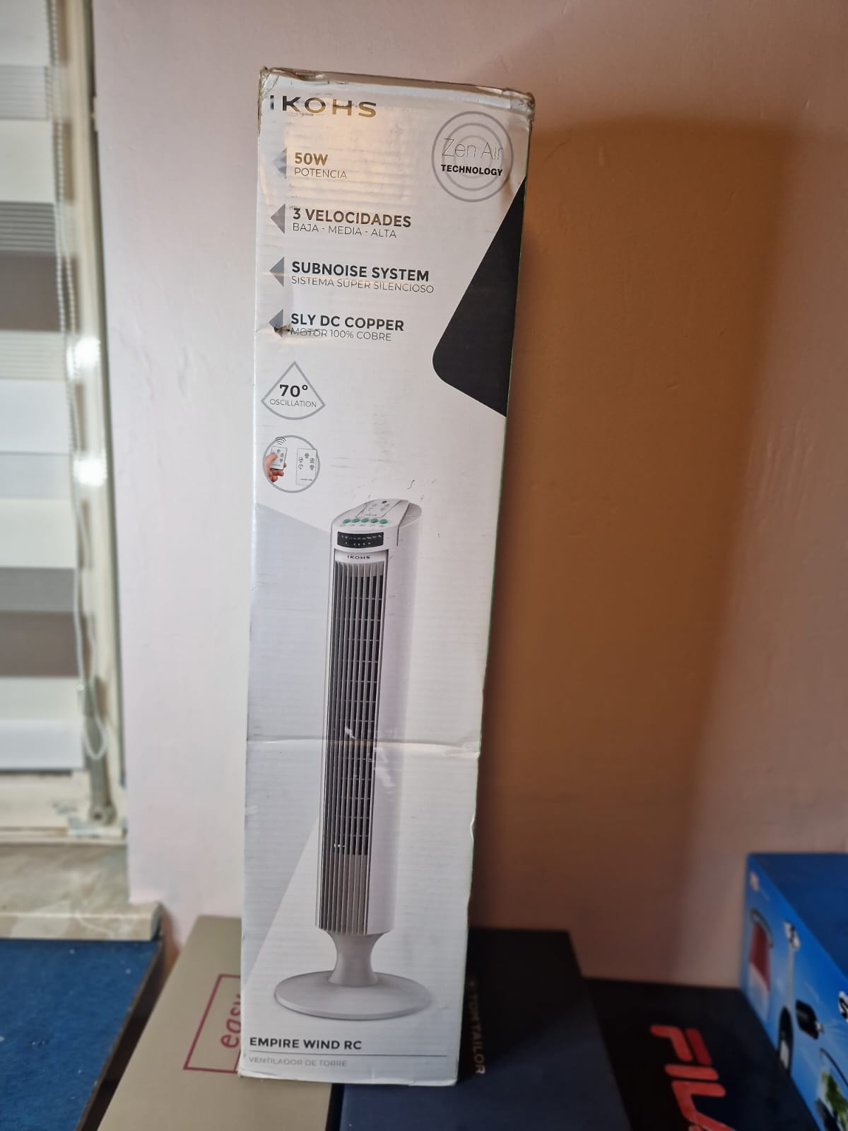 IKOHS Turmventilator 70 Oszillation Timer 50W Grau/ Schwarz/ Weiß