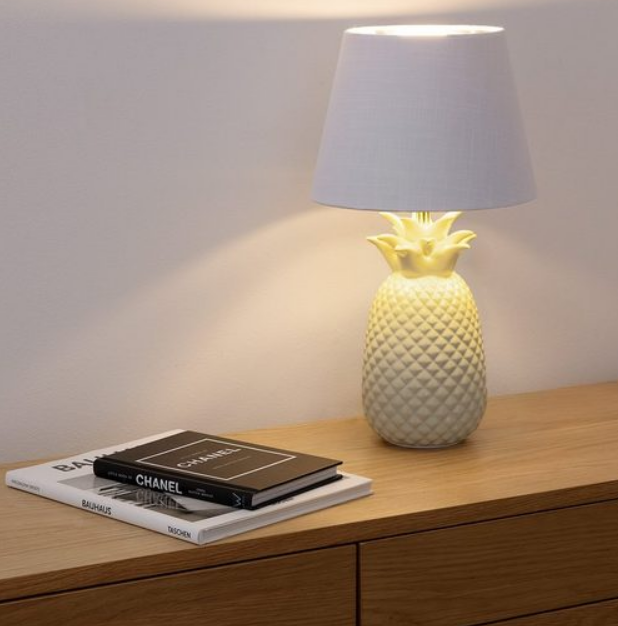 NAVARIS Ananaslampe 40cm Tischlampe, Dekolampe