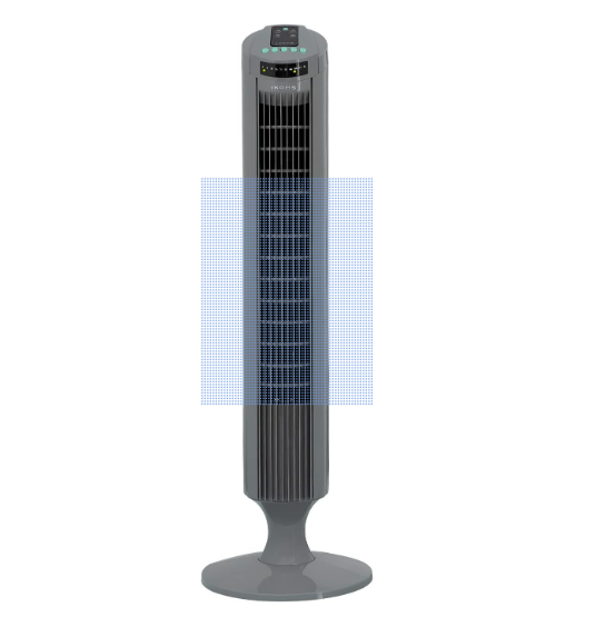 IKOHS Turmventilator 70 Oszillation Timer 50W Grau/ Schwarz/ Weiß