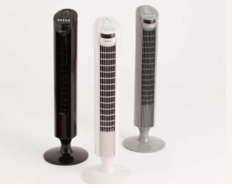 IKOHS Turmventilator 70 Oszillation Timer 50W Grau/ Schwarz/ Weiß