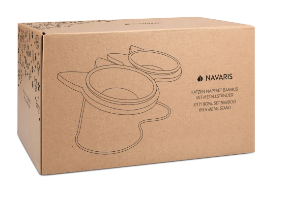 Navaris Futternapf Katze mit Bambus Halter