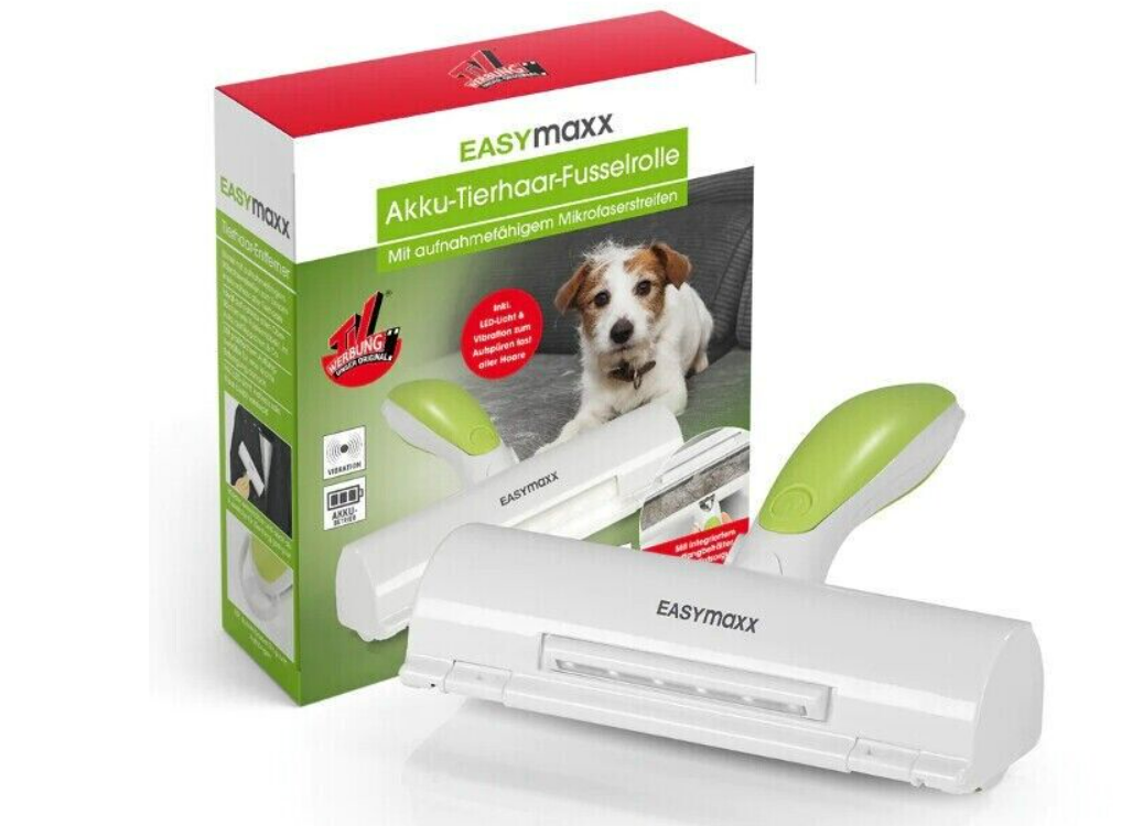 Fusselrolle für Tierhaare mit integriertem Licht und Vibration EASYmaxx NEU *