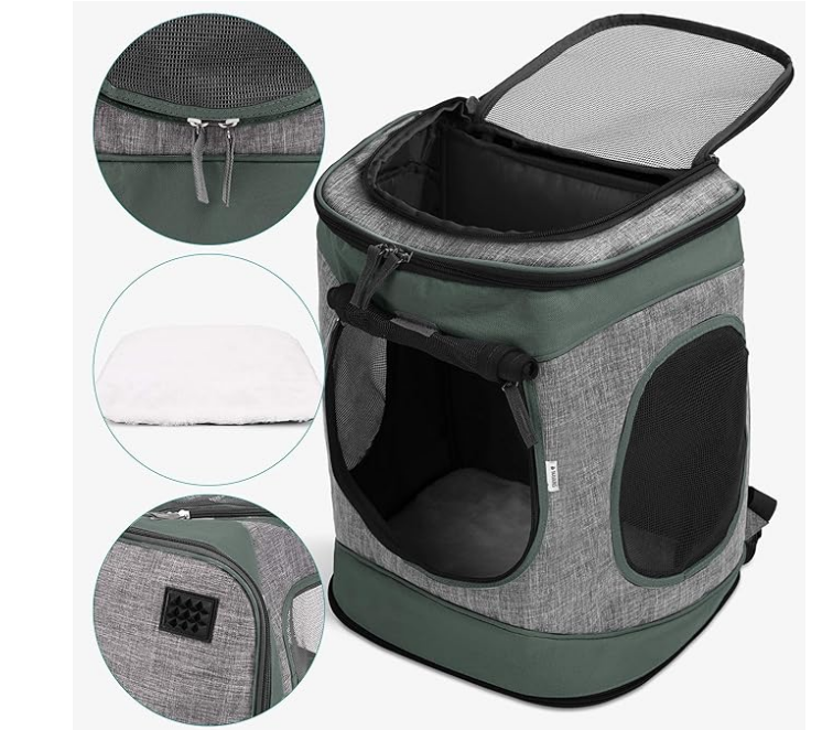 Navaris Rucksack für Hund Katze gepolstert - Hunderucksack Katzenrucksack