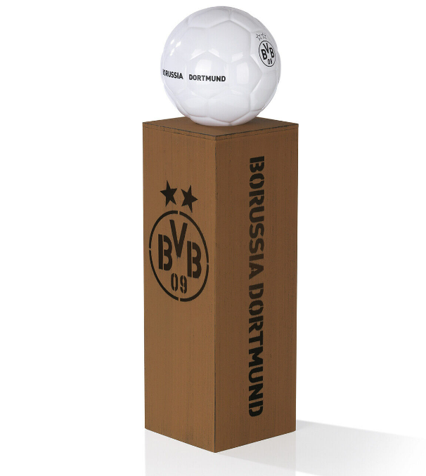 BVB LED-Dekosäule mit Leuchtkugel Fußball Optik