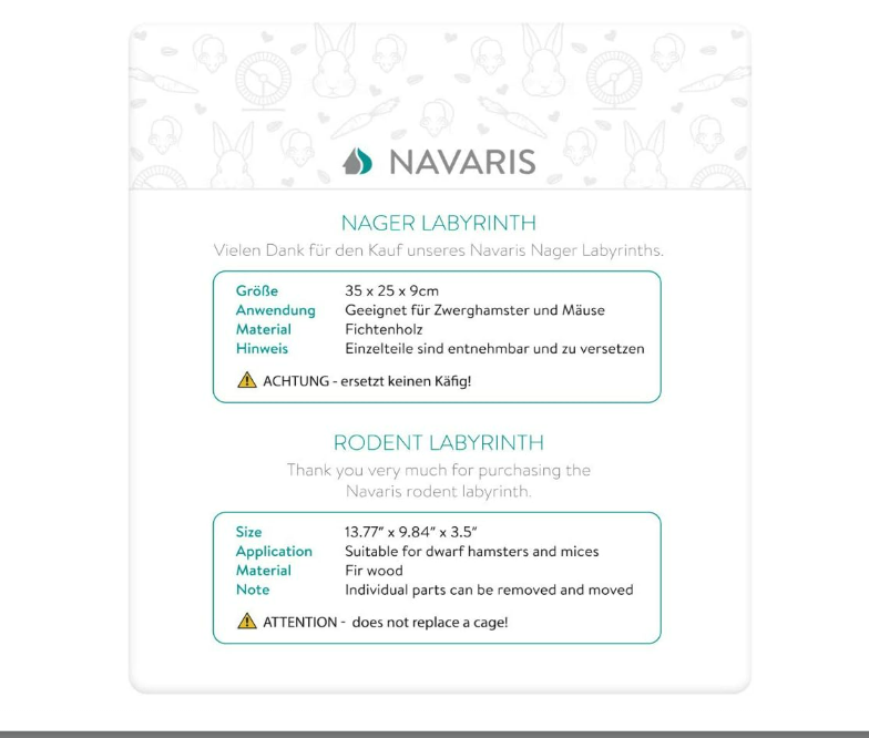 Navaris Nager Labyrinth für Mäuse u. andere Kleintiere Nager