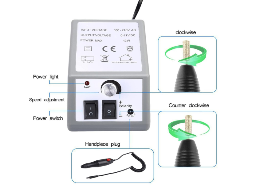 Elektrischer Profi Nagelfräser Maniküre & Pediküre Set