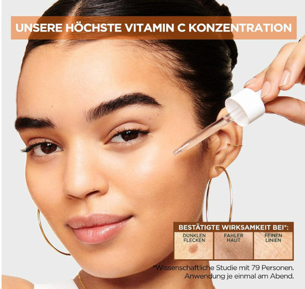 Garnier Nachtserum mit Vitamin C Gegen dunkle Flecken und müde Haut Vegan