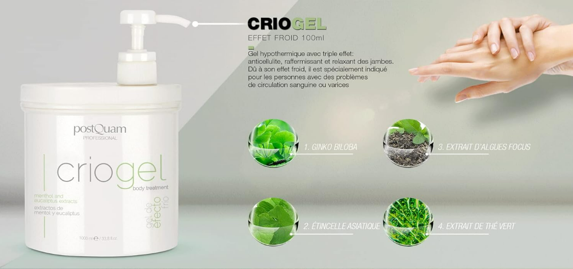 PostQuam - Criogel | Anti Cellulite Gel mit Kühleffekt für Müde Beine -1000ml