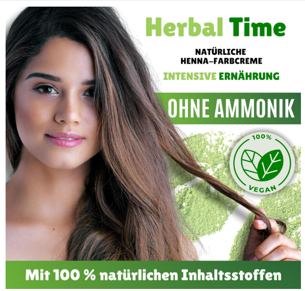 Herbal Time Natürliche Haarfarbe mit Henna Farbe Kastanie Nº 5