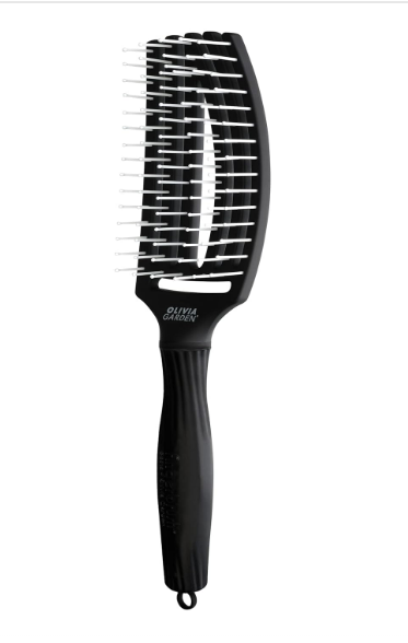 Olivia Garden - Fingerbrush - Nylonborsten - Medium - Schwarz