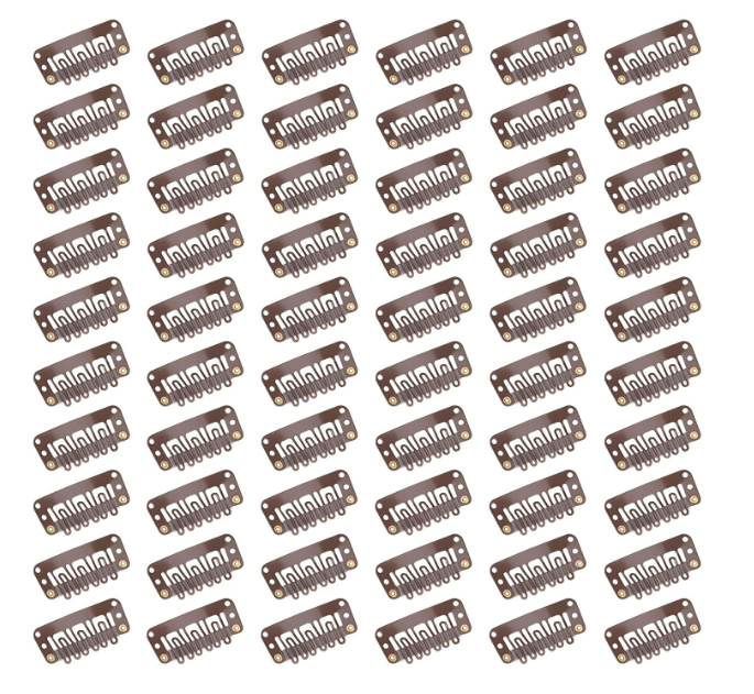 Haarverlängerung Clips Perückenclips U Form Haar Extensions Klips 60 Stück Braun