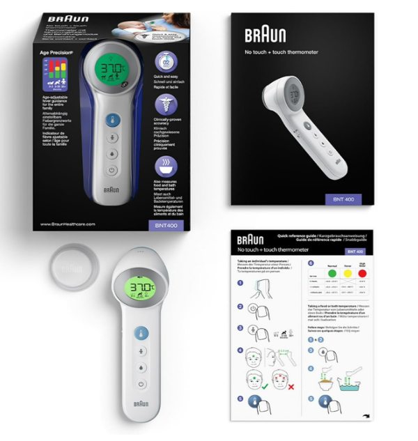 Braun Healthcare BNT400EE No Touch + Touch Thermometer mit Altersgenauigkeit
