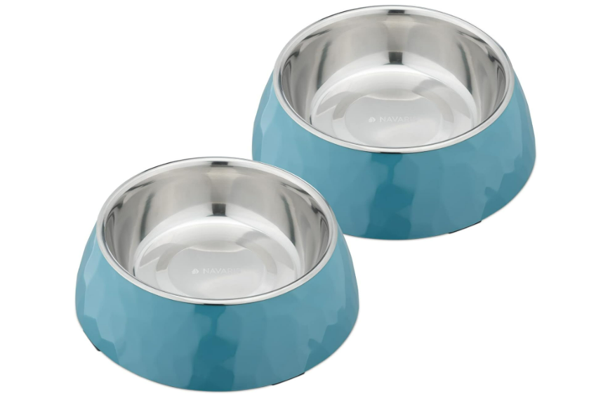 Navaris 2x Edelstahl Futternapf Hund u. Katze