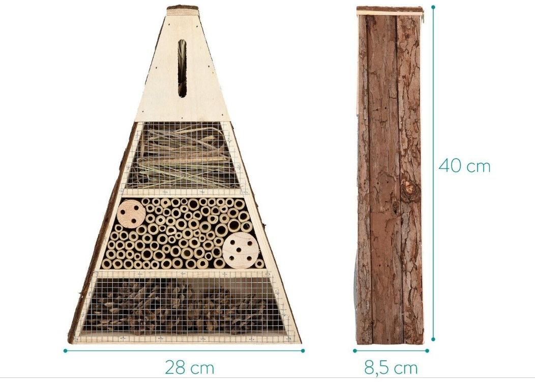 Navaris Insektenhotel aus Holz - Naturbelassenes Insekten Hotel für Insekten
