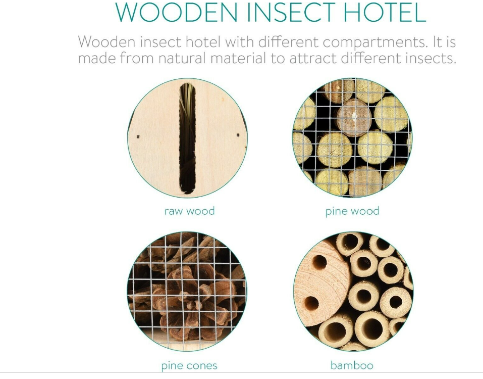 Navaris Insektenhotel aus Holz - Naturbelassenes Insekten Hotel für Insekten