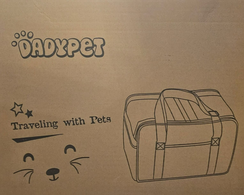 Dadypet Transportbox für Katzen und Hunde Haustier-Reisetasche Grau