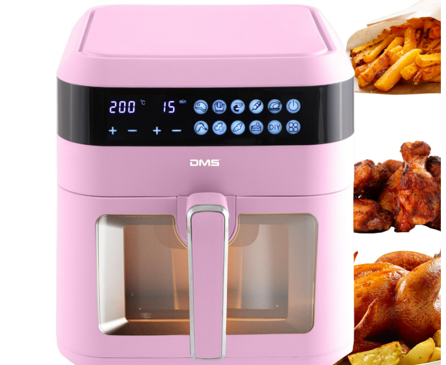 Digitale Heißluftfritteuse 7 Liter 1600W in Blau, Rosa, Grün