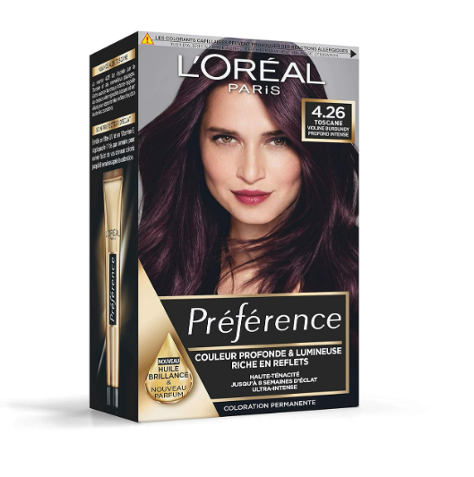 L'Oréal Paris Préférence Permanente Haarfarbe, Nuance: Toscana (4.26), Violet Intense